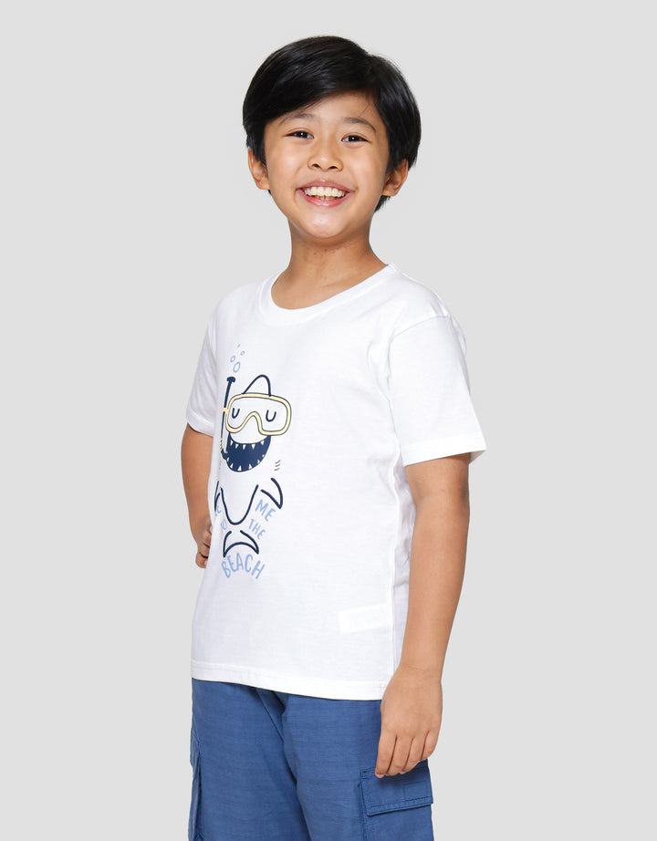 Little M Shark Beach Kaos Anak Laki-laki
