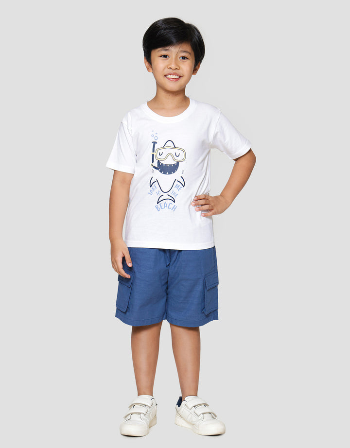 Little M Shark Beach Kaos Anak Laki-laki