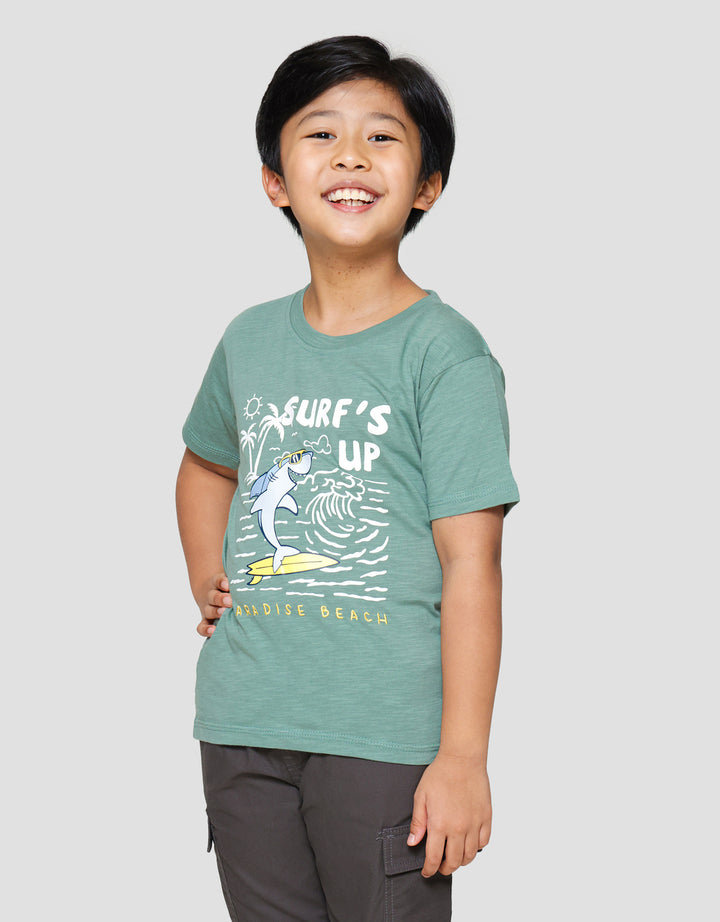 Little M Shark Surf Kaos Anak Laki-laki