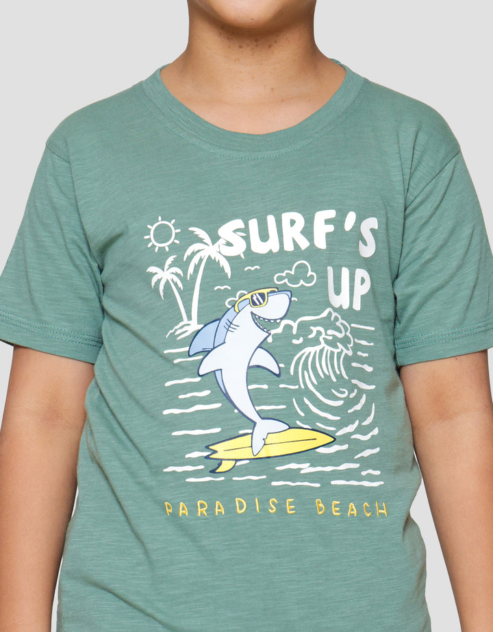 Little M Shark Surf Kaos Anak Laki-laki