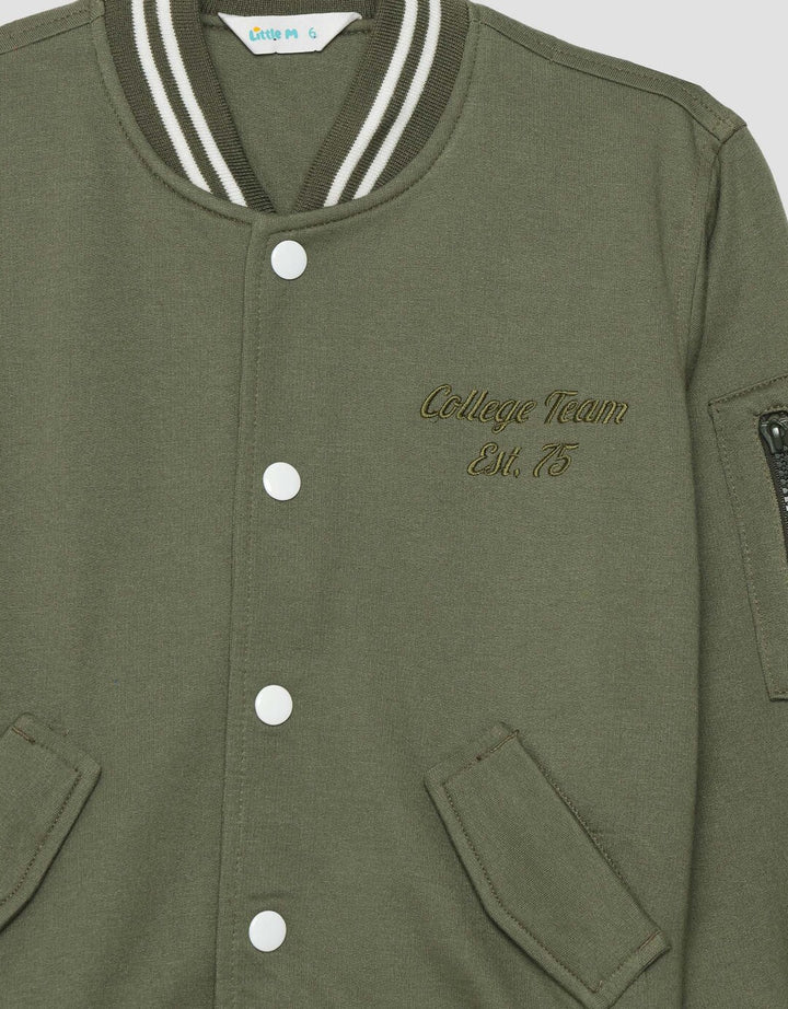 Little M College Team Resleting Jaket Anak Laki-laki
