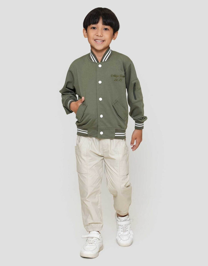 Little M College Team Resleting Jaket Anak Laki-laki