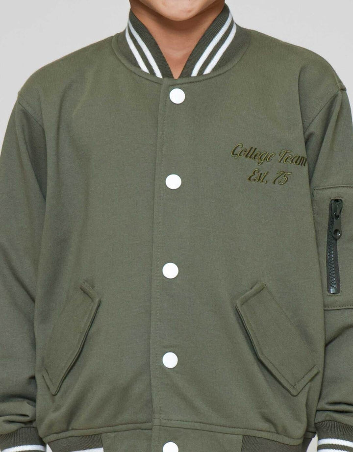 Little M College Team Resleting Jaket Anak Laki-laki
