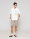 ZES Print Abstrak Kaos Pria TST206