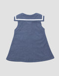 Little M Textured Knit Salur Sailor Midi Dress Anak Perempuan