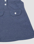 Little M Textured Knit Salur Sailor Midi Dress Anak Perempuan