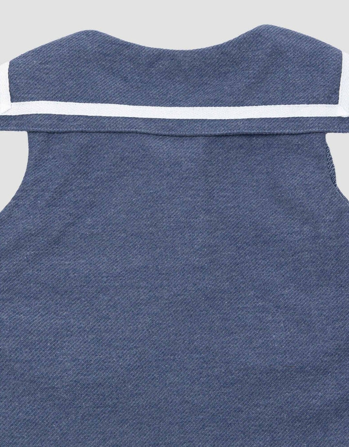 Little M Textured Knit Salur Sailor Midi Dress Anak Perempuan