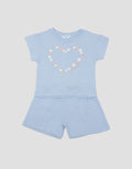 Little M  Print Flowers Pakaian Setelan Anak Perempuan