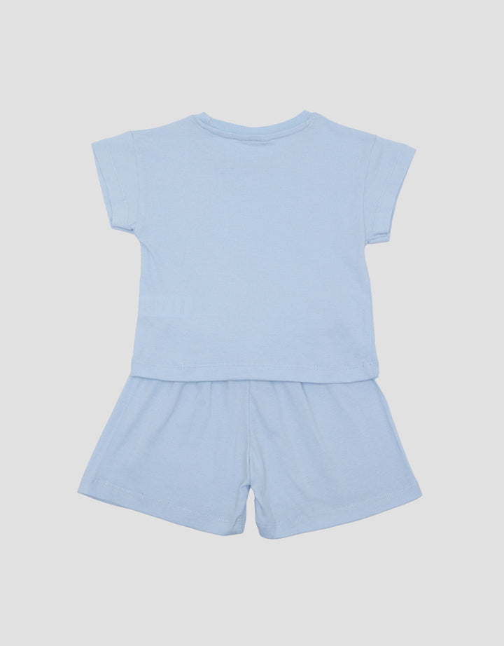 Little M  Print Flowers Pakaian Setelan Anak Perempuan