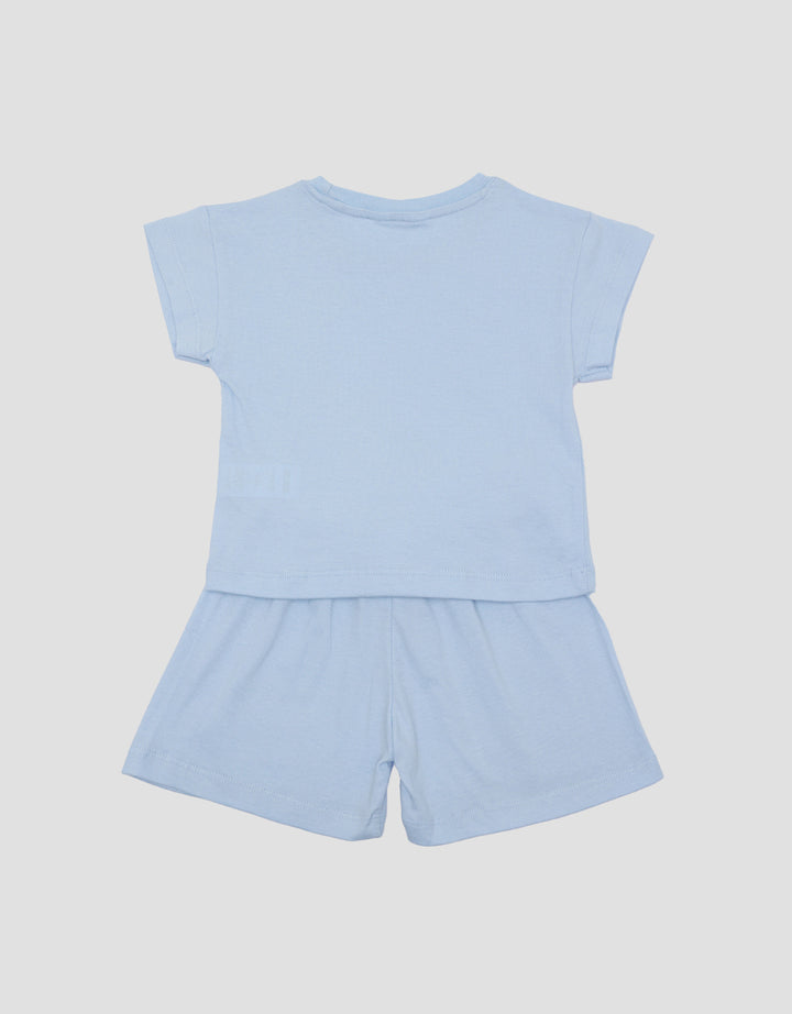 Little M  Print Flowers Pakaian Setelan Anak Perempuan