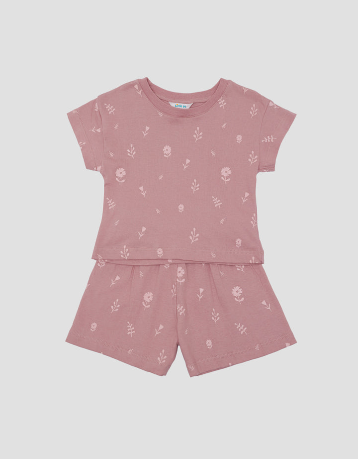 Little M  Fullprint Flowers Pakaian Setelan Anak Perempuan