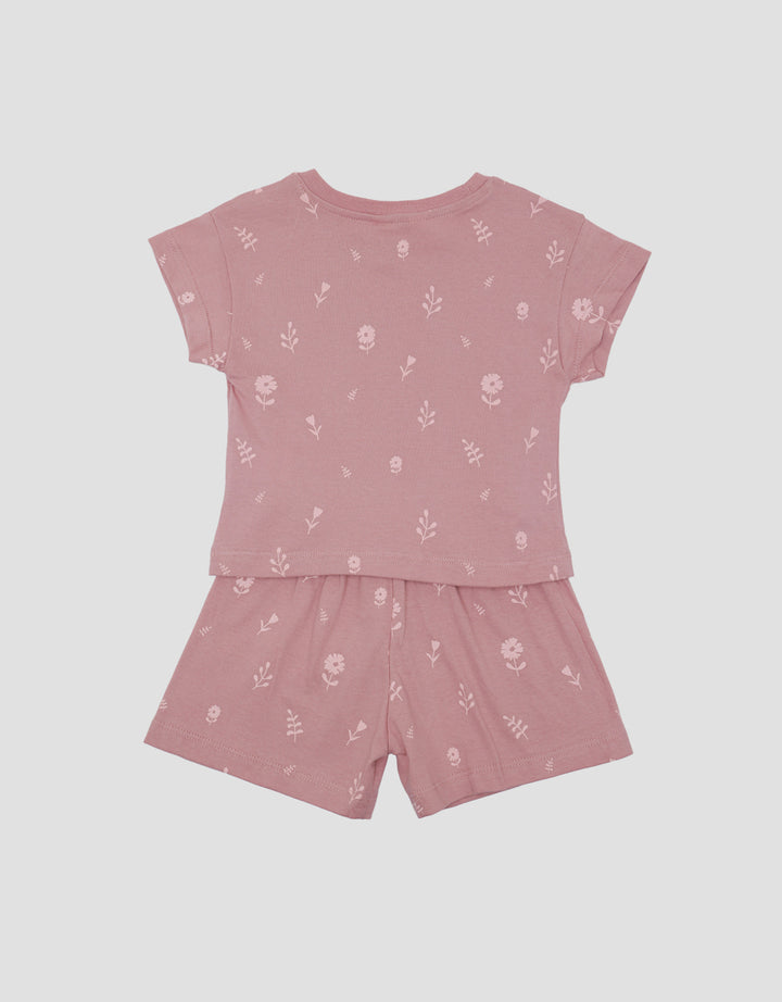 Little M  Fullprint Flowers Pakaian Setelan Anak Perempuan