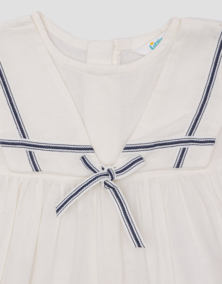 Little M Woven Rami Sailor Midi Dress Anak Perempuan
