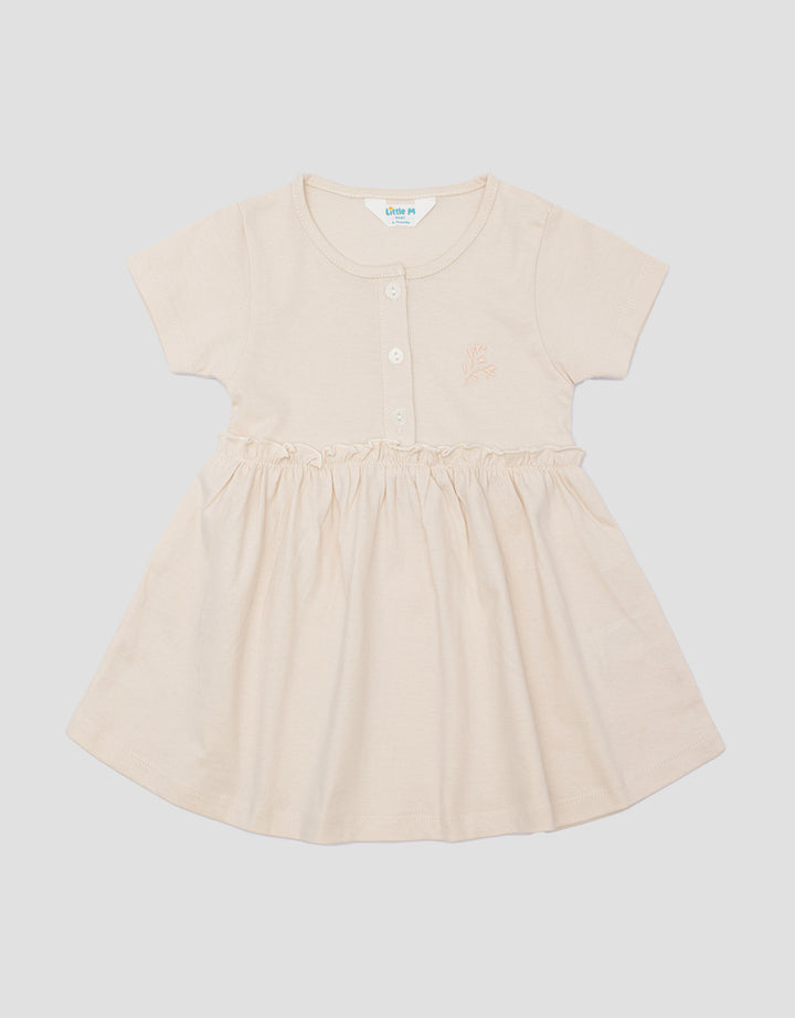 Little M Jersey Embro Bunga Midi Dress Bayi Perempuan