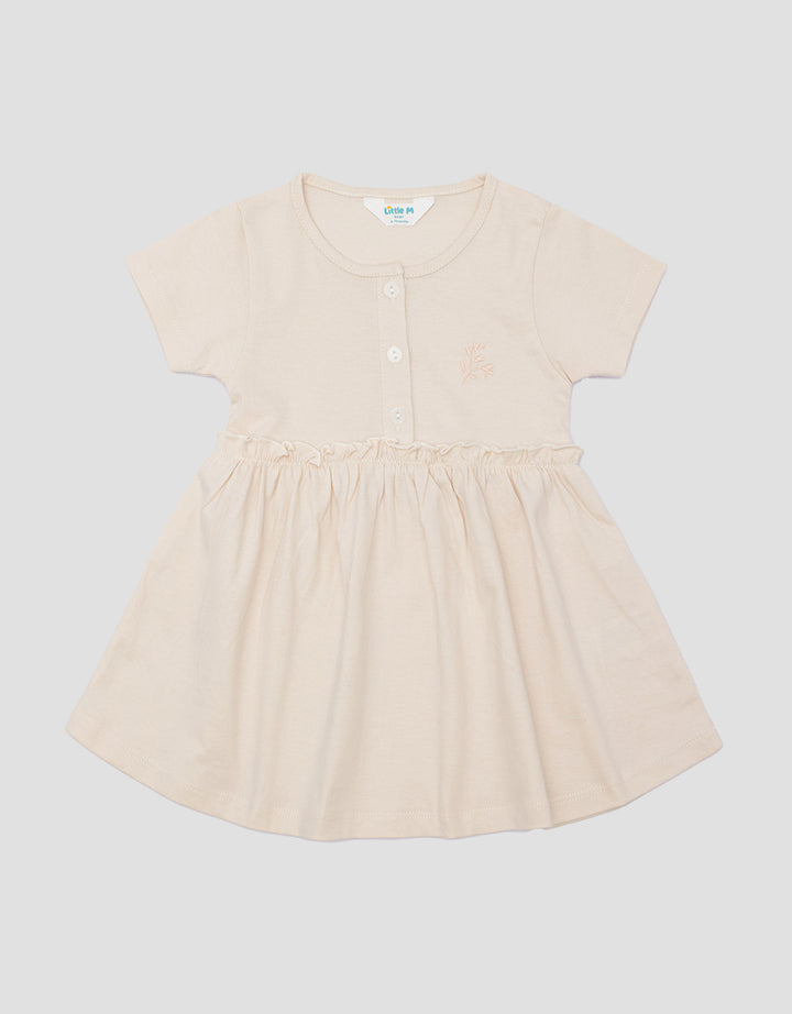 Little M Jersey Embro Bunga Midi Dress Anak Perempuan