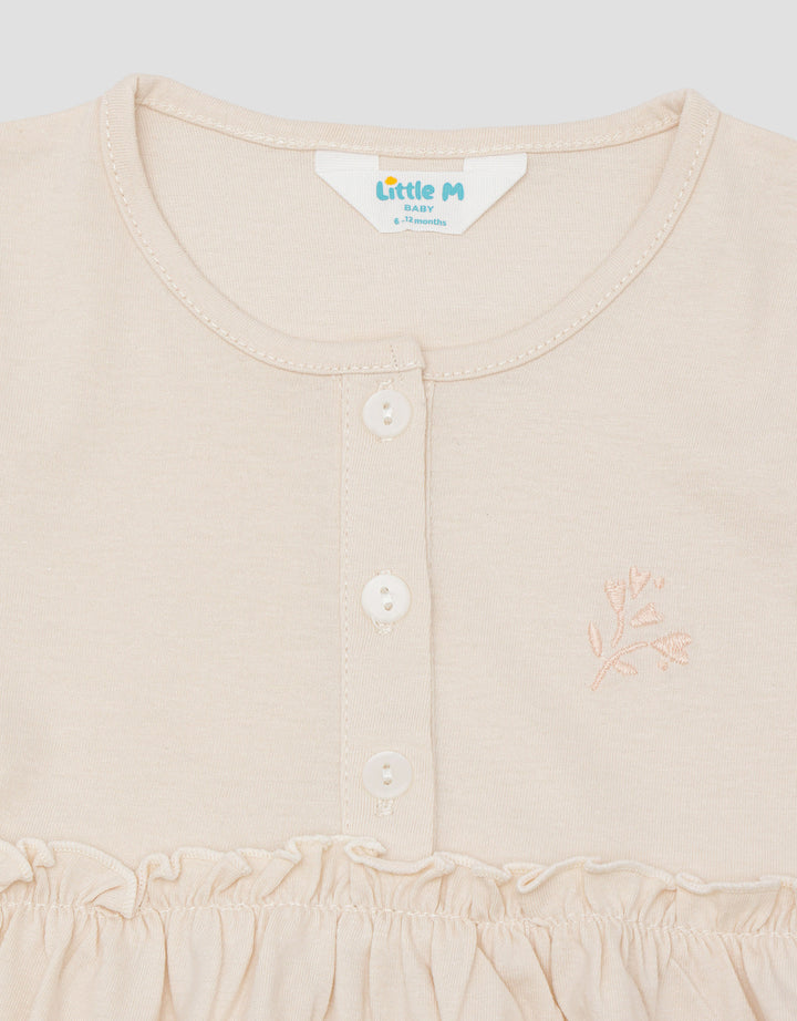 Little M Jersey Embro Bunga Midi Dress Anak Perempuan