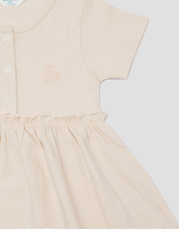 Little M Jersey Embro Bunga Midi Dress Bayi Perempuan