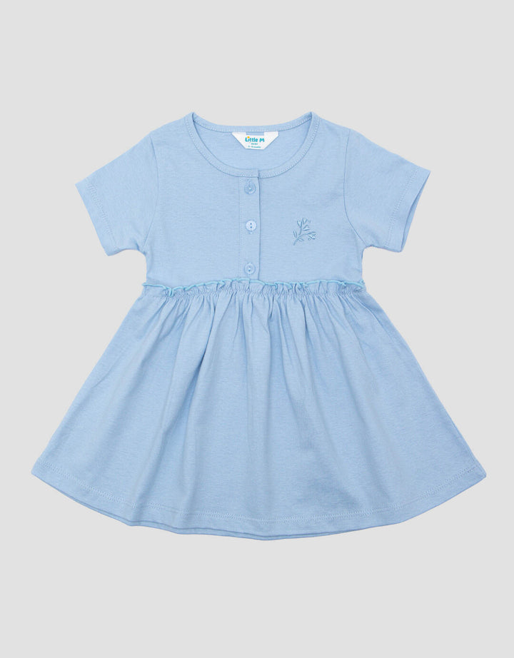Little M Jersey Embro Bunga Midi Dress Anak Perempuan