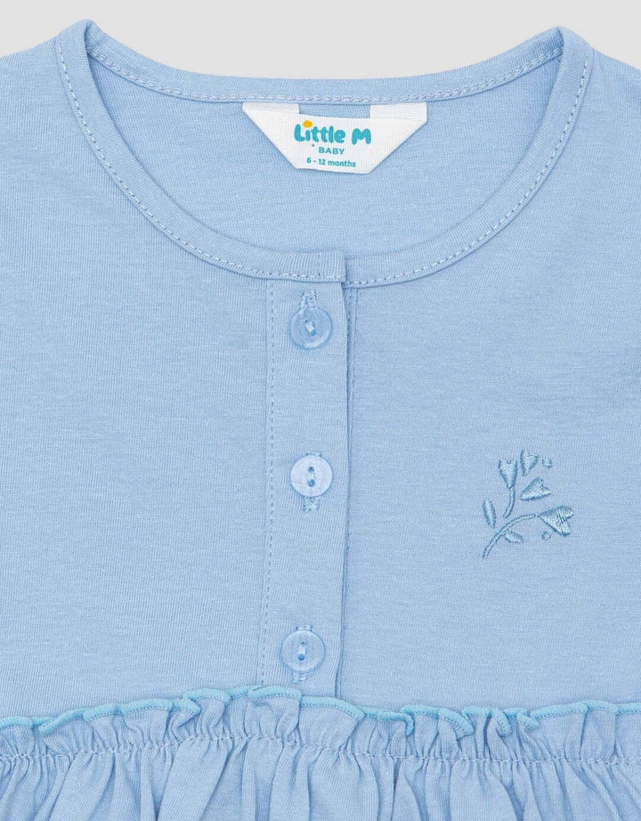 Little M Jersey Embro Bunga Midi Dress Anak Perempuan