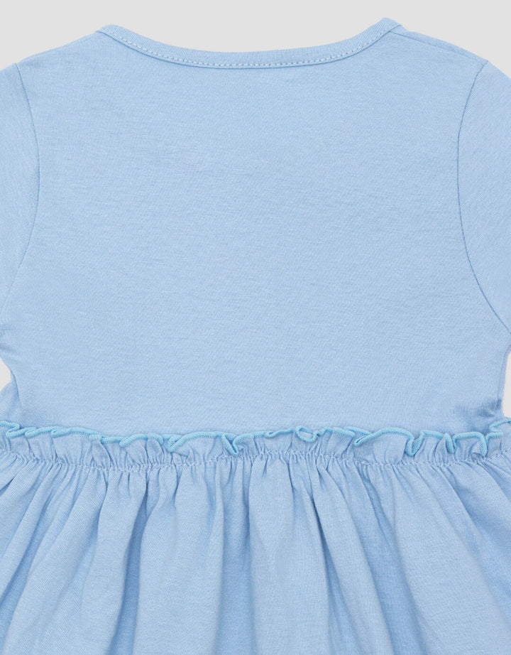 Little M Jersey Embro Bunga Midi Dress Anak Perempuan