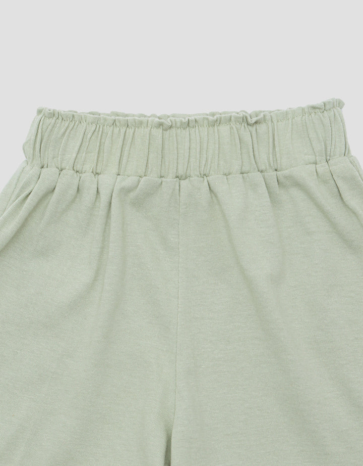 Little M Print Ruffles Embro Pita Pakaian Setelan Anak Perempuan