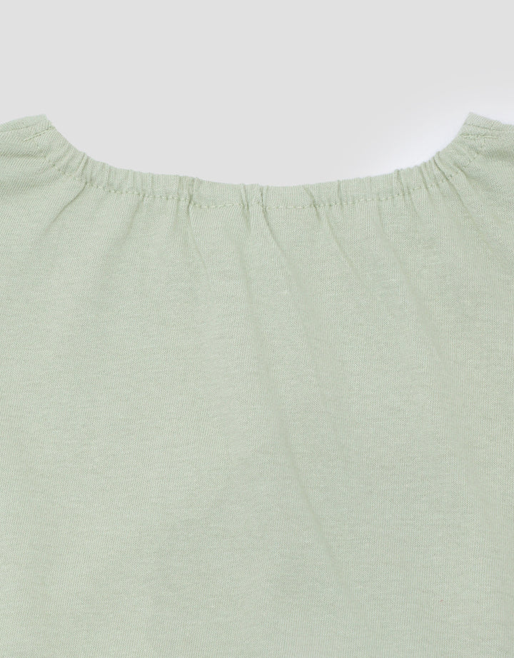 Little M Print Ruffles Embro Pita Pakaian Setelan Anak Perempuan