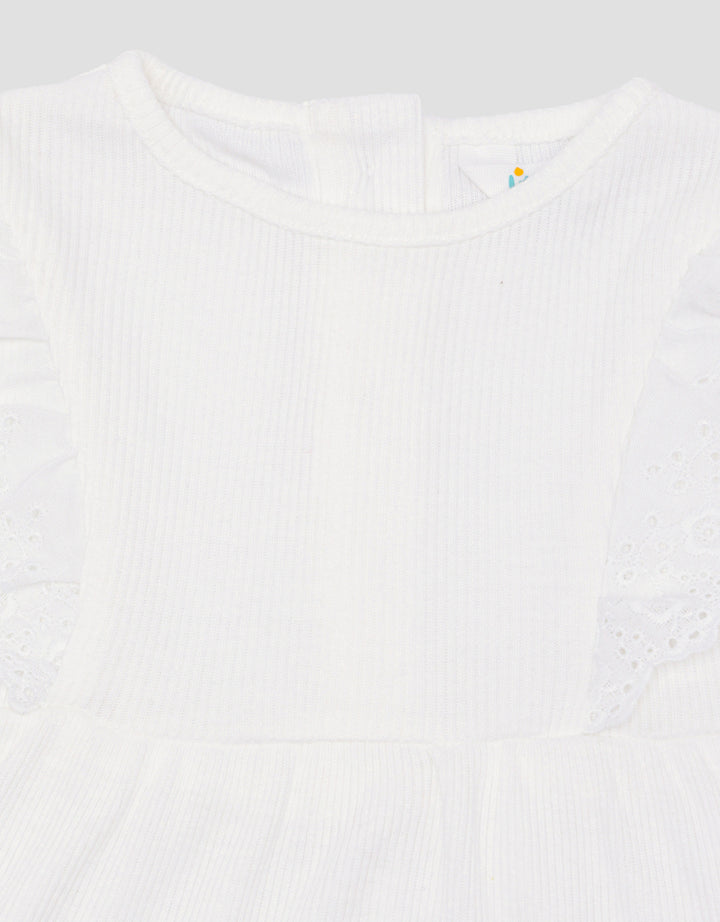 Little M Jersey Embro Bunga Midi Dress Anak Perempuan