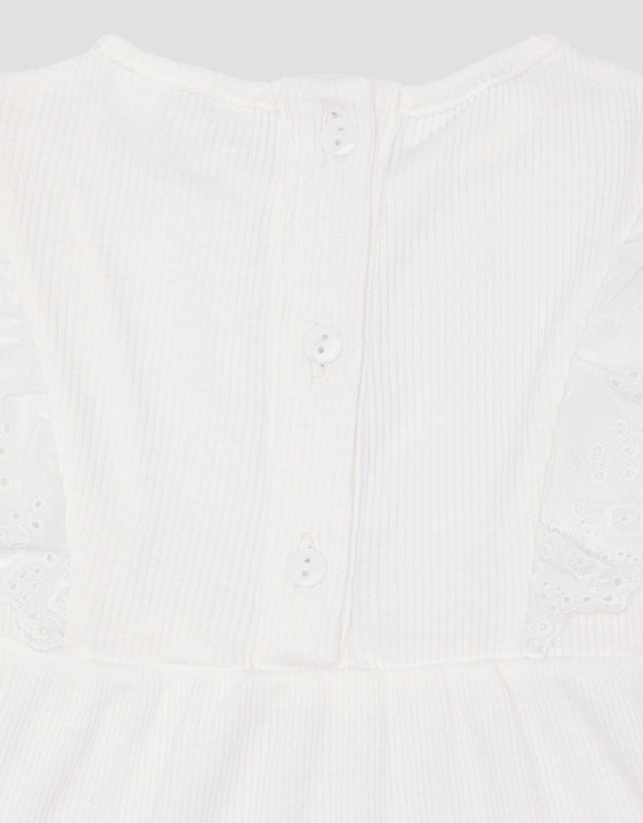 Little M Jersey Embro Bunga Midi Dress Anak Perempuan