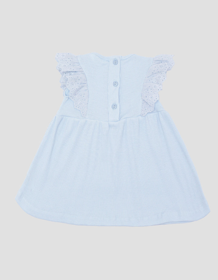 Little M Textured Rib Kecil With Lace Midi Dress Anak Perempuan