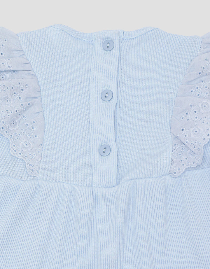 Little M Textured Rib Kecil With Lace Midi Dress Anak Perempuan