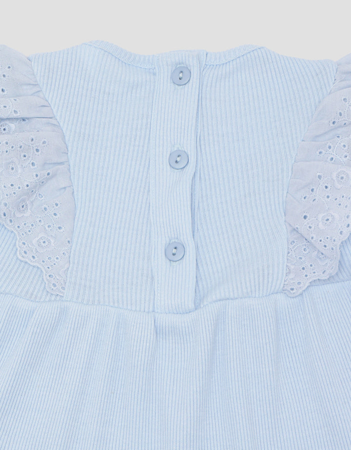 Little M Textured Rib Kecil With Lace Midi Dress Anak Perempuan