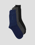 Cole 3Pk Quarter Casual Print Geo Kaos Kaki Pria