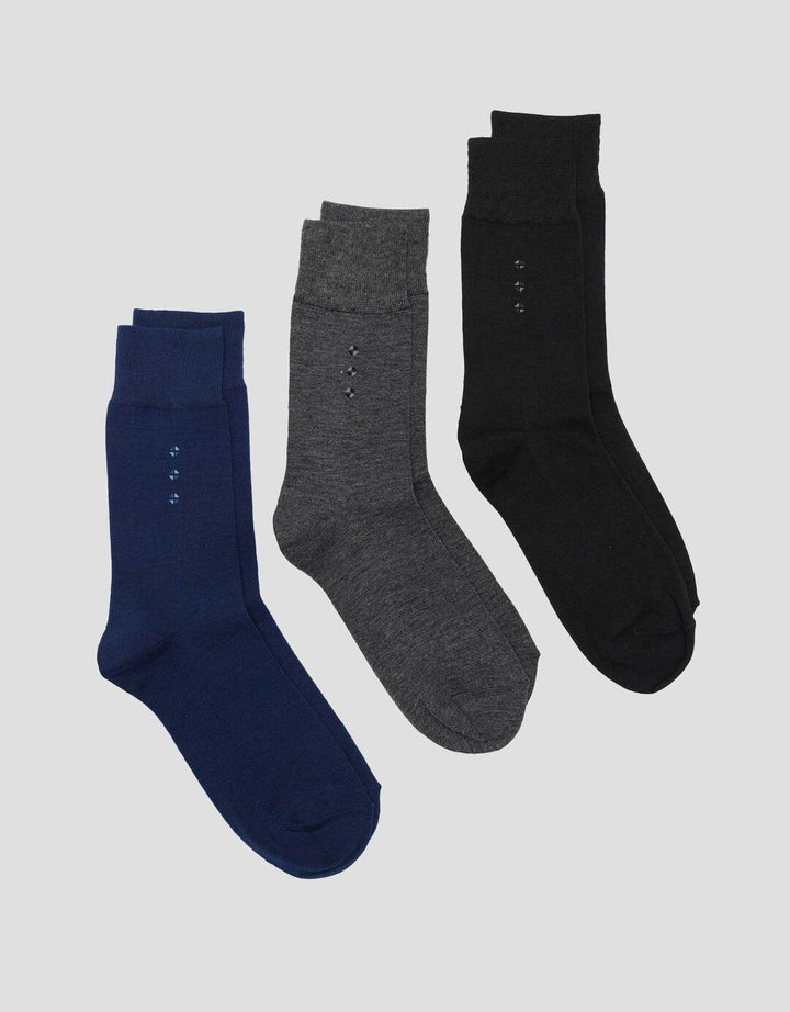 Cole 3Pk Quarter Casual Print Geo Kaos Kaki Pria