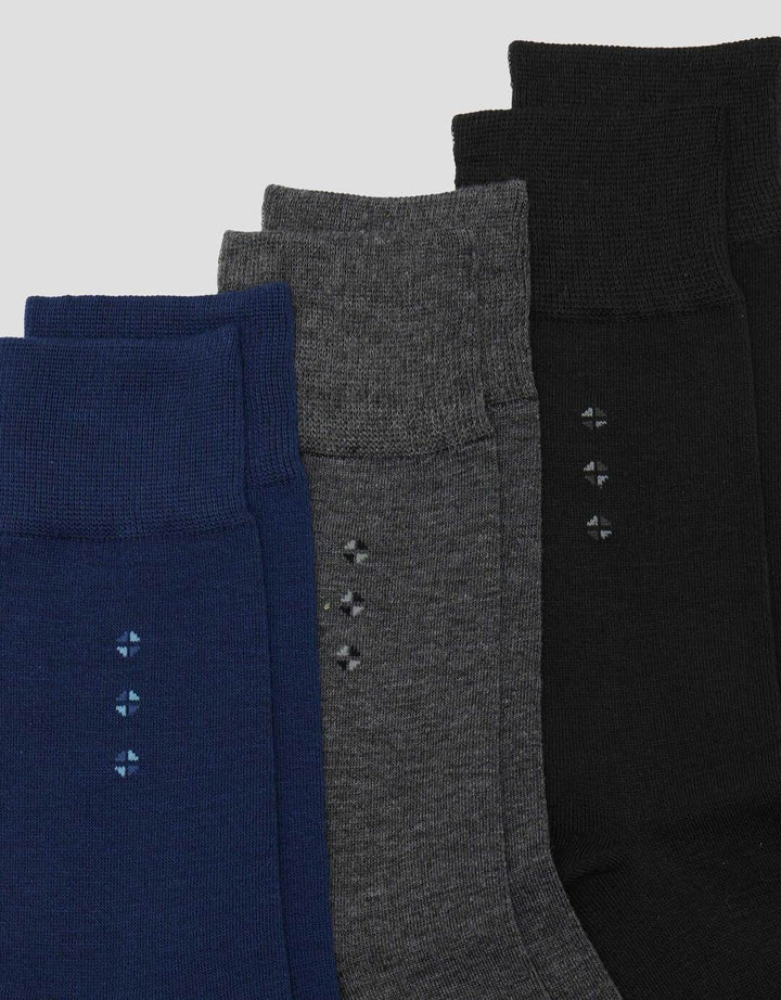 Cole 3Pk Quarter Casual Print Geo Kaos Kaki Pria