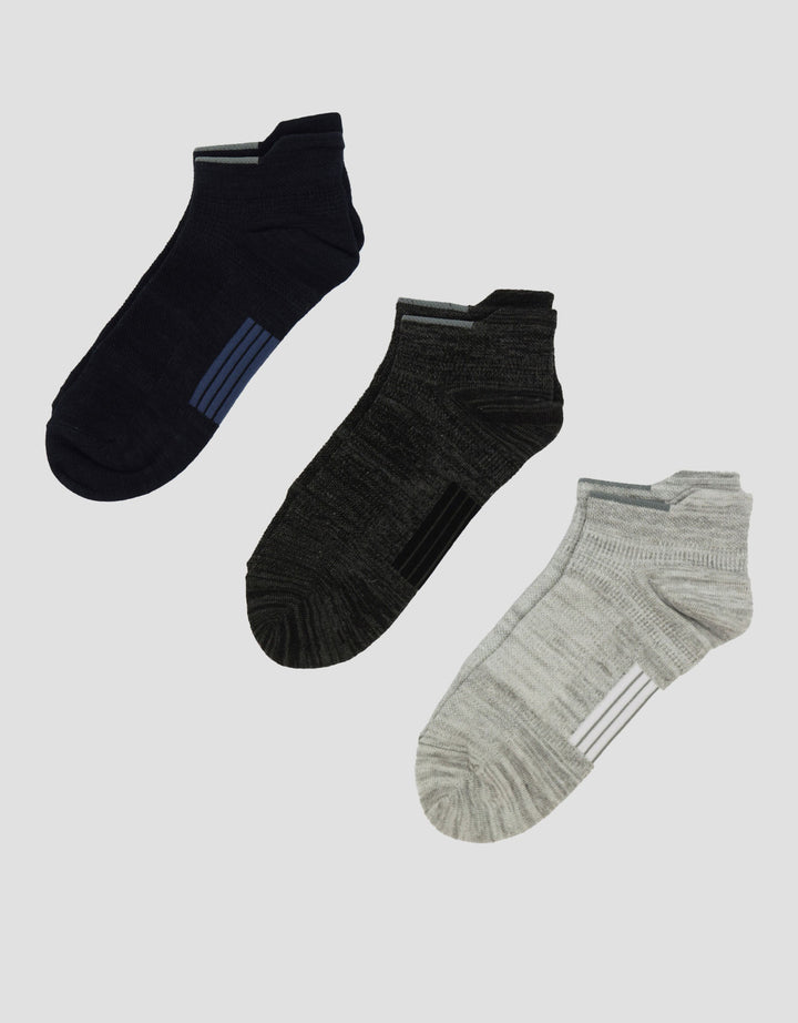 Cole 3Pk Ankle Sport Compression Kaus Kaki Pria