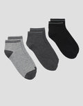 Cole 3Pk Ankle Casual Stripe Line At Elastic Kaos Kaki Pria