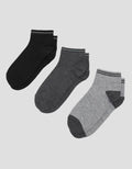Cole 3Pk Ankle Casual Stripe Line At Elastic Kaos Kaki Pria