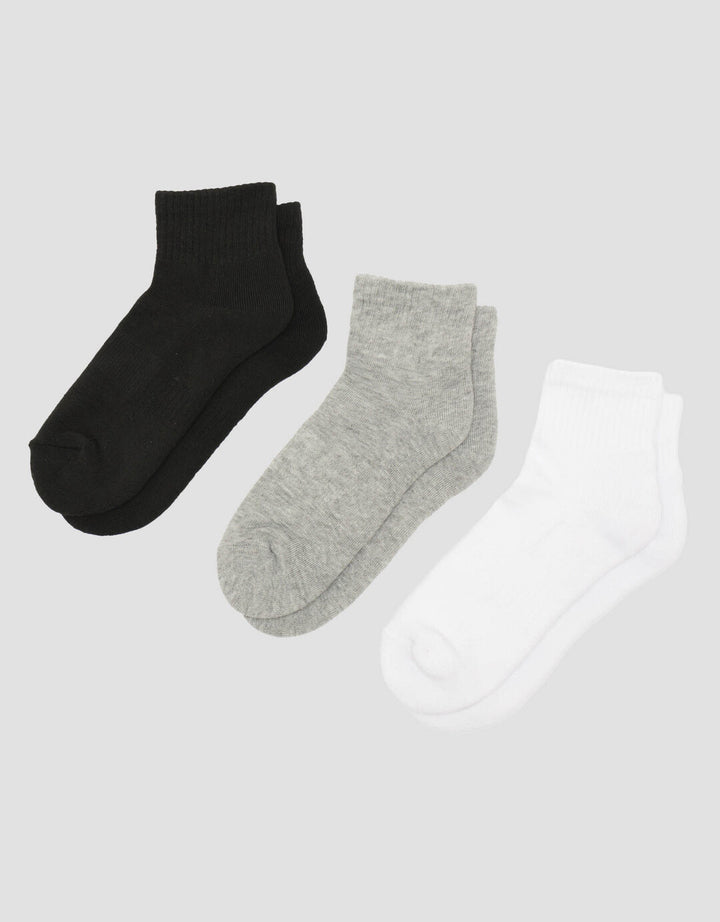 Cole 3Pk Ankle Sport Solid Sportsol Kaus Kaki Pria