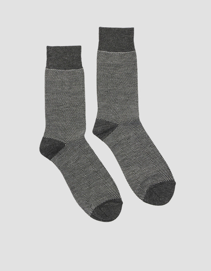 Cole 1Pk Quarter Textured Herringbone Kaos Kaki Pria