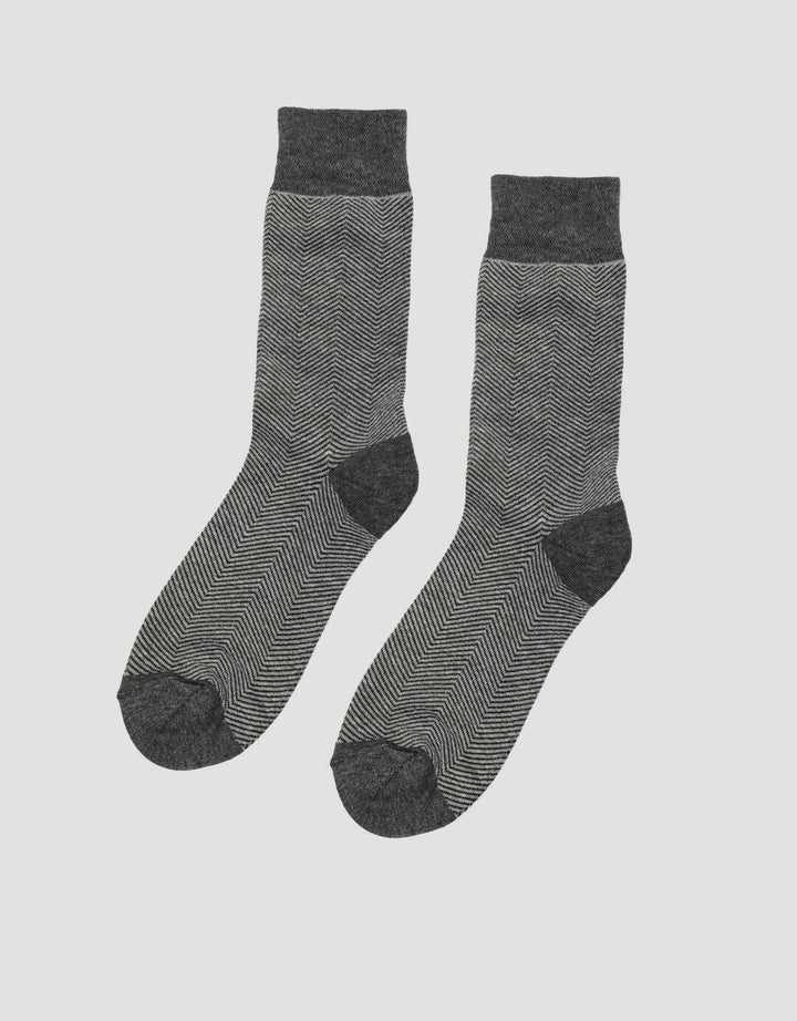 Cole 1Pk Quarter Textured Herringbone Kaos Kaki Pria