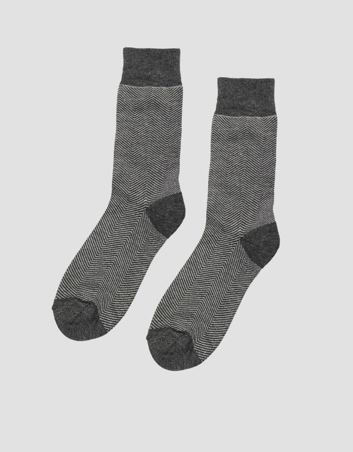 Cole 1Pk Quarter Textured Herringbone Kaos Kaki Pria