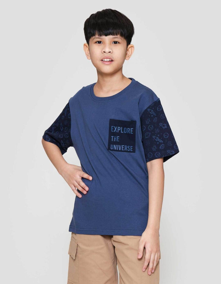 Nevada Full Print Space With Front Pocket Kaos Anak Laki-laki