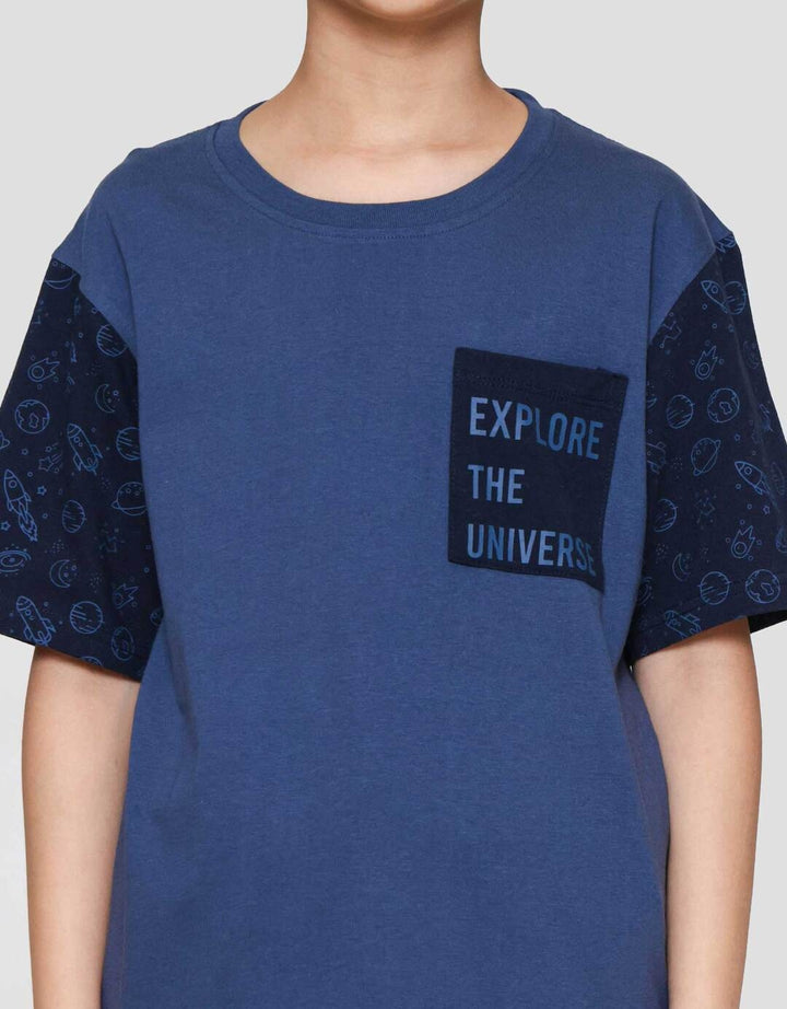 Nevada Full Print Space With Front Pocket Kaos Anak Laki-laki