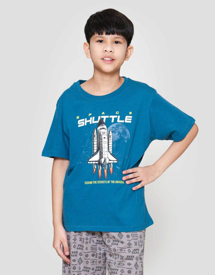 Nevada Print Spacecraft Kaos Anak Laki-laki