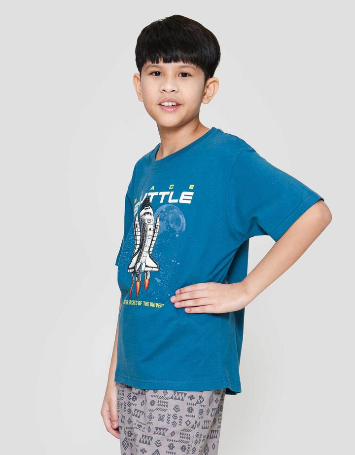 Nevada Print Spacecraft Kaos Anak Laki-laki