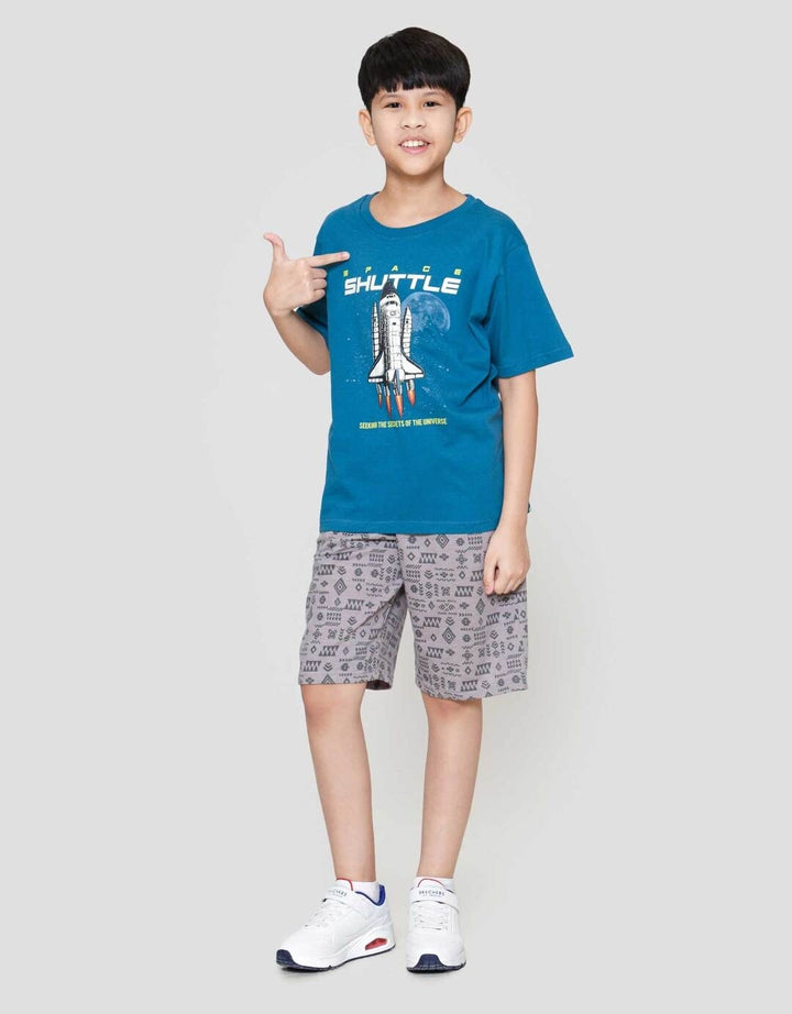 Nevada Print Spacecraft Kaos Anak Laki-laki