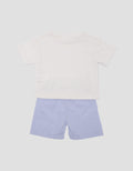 Little M  Woven Textured Pakaian Setelan Anak Perempuan