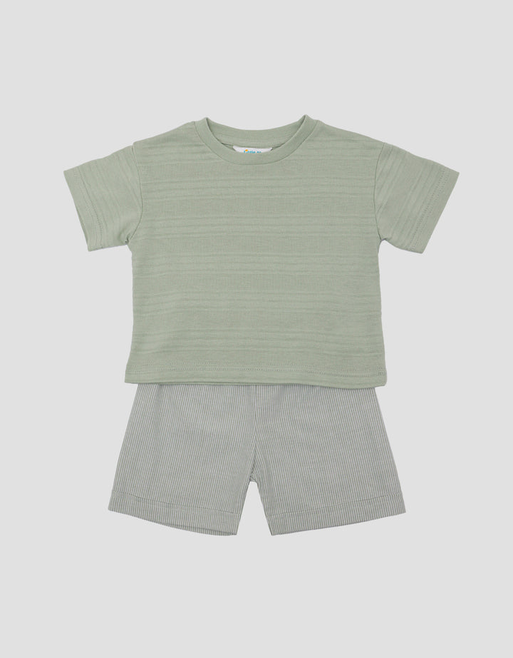 Little M  Woven Textured Pakaian Setelan Anak Perempuan