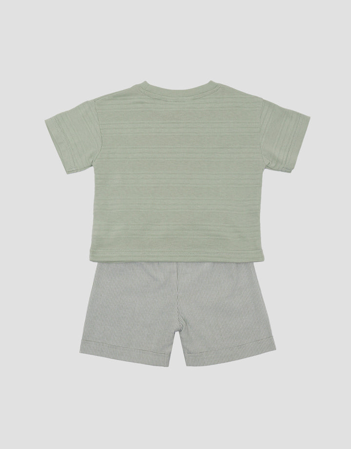 Little M  Woven Textured Pakaian Setelan Anak Perempuan