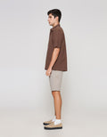 ZES Reguler Linen Look Casual Kemeja Lengan Pendek Pria KMD212